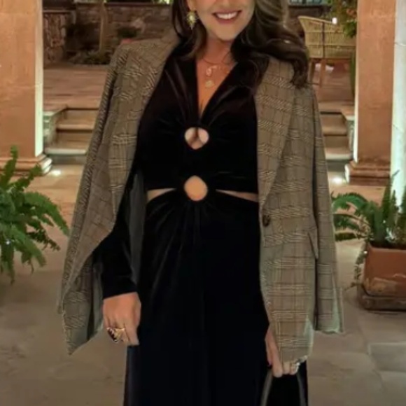 A.L.C. Maeve Cutout Velvet Dress US 2 Midi - Picture 7 of 14